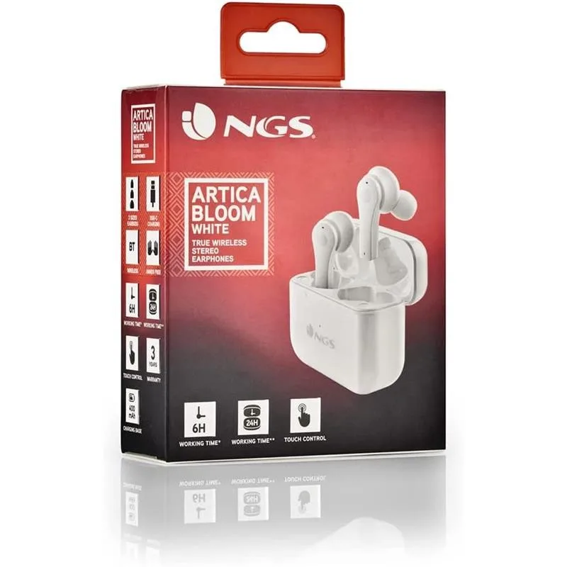 Auriculares Ngs Artica Bloom Earphones Bluetooth Wireless White - Imagen 3