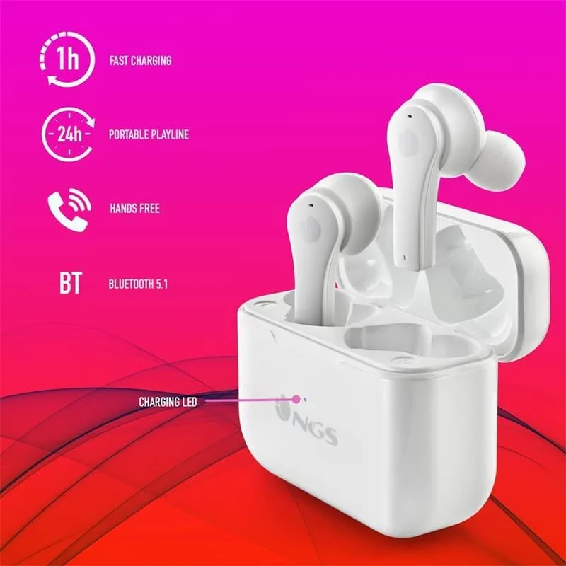 Auriculares Ngs Artica Bloom Earphones Bluetooth Wireless White - Imagen 8