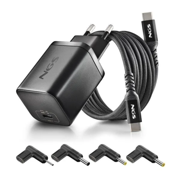 CARGADOR DE PORTATIL ACER NGS BUD GAN USB-C 65W 4 CONECTORES + CABLE 1.5M USB-C BLACK