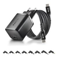 CARGADOR DE PORTATIL HP NGS BUD GAN USB-C 65W 8 CONECTORES + CABLE 1.5M USB-C BLACK