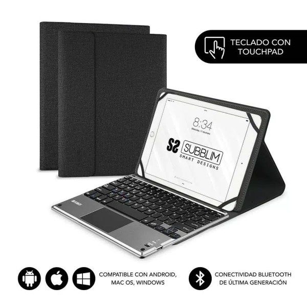 FUNDA TABLET SUBBLIM KEYTAB PRO 10.1" NEGRA + TECLADO BLUETOOTH CON TOUCHPAD / SUB-KT2-BTP001
