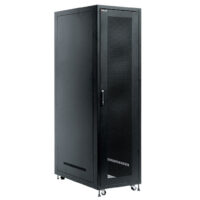 ARMARIO RACK 19" 42U 800X1000MM  ALTO 2055MM DESMONTADO / PUERTA FRONTAL ACERO PERFORADA / PANELES LATERALES DESMONTABLES / 4 RUEDAS CON PATAS DE NIVELACION / NEGRO / WPN-RSA-42810-B