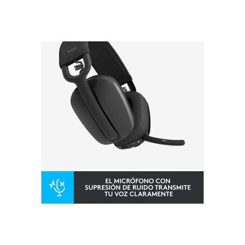 Auriculares + Microfono Logitech Zone Vibe 100 Bluetooth Black - Imagen 2