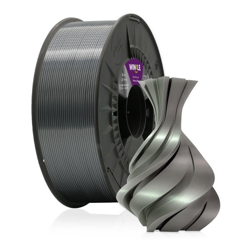 WINKLE FILAMENTO PLATA MERCURIO PLA SILK 1.75MM 300 GR