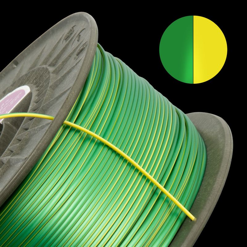 WINKLE FILAMENTO MULTICOLOR AMARILLO-VERDE PLA- SILK 1.75MM 1 KG
