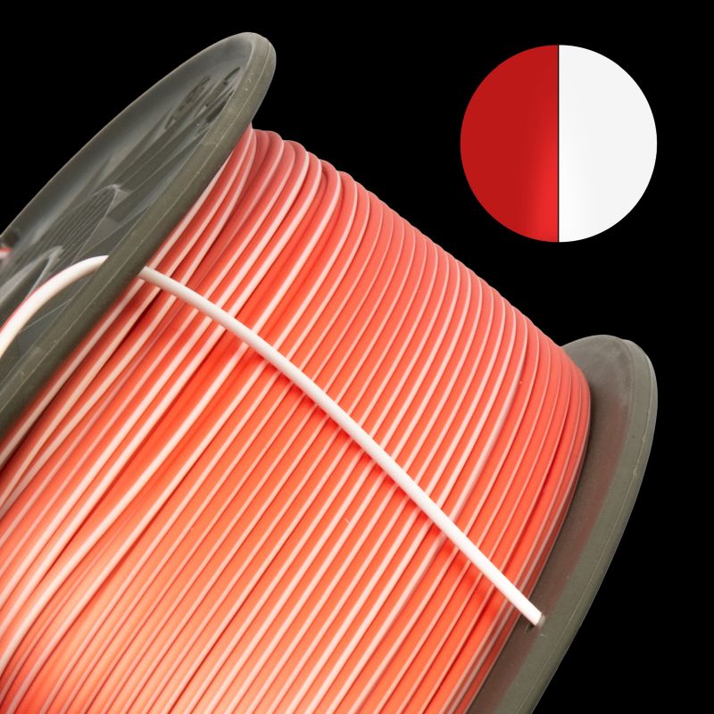 WINKLE FILAMENTO MULTICOLOR BLANCO-ROJO PLA- SILK 1.75MM 1 KG