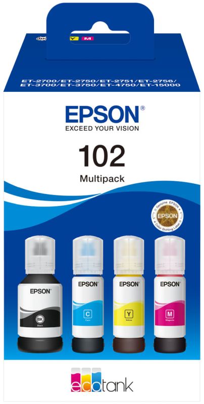 EPSON MULTIPACK BOTE TINTA Nº 102 BK/C/M/Y