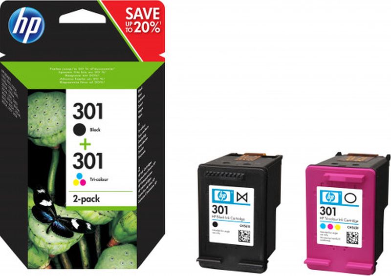 HP CARTUCHO N9J72AE KIT COLOR Y NEGRO Nº 301