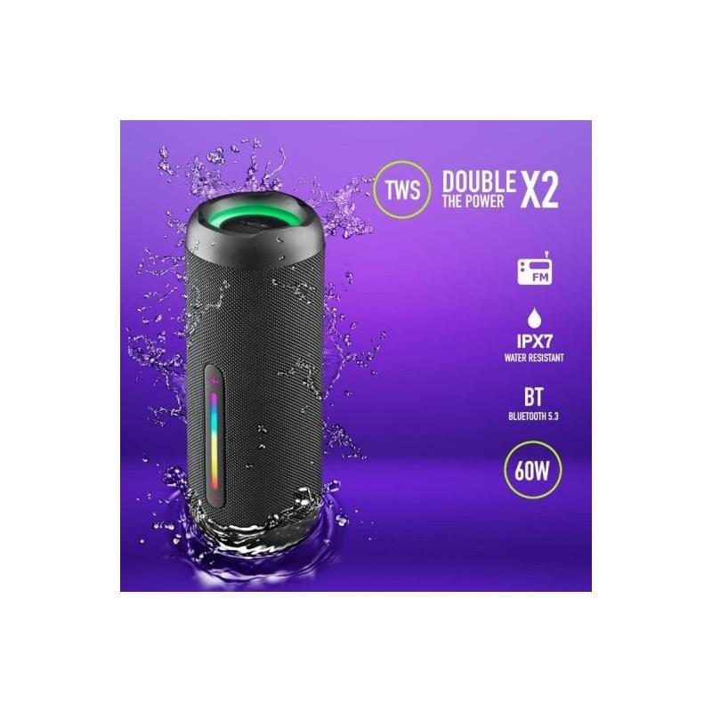 Altavoces Ngs Roller Furia 3 Rgb Portatil Waterproof 60w Ipx7/bt/usb Black - Imagen 4