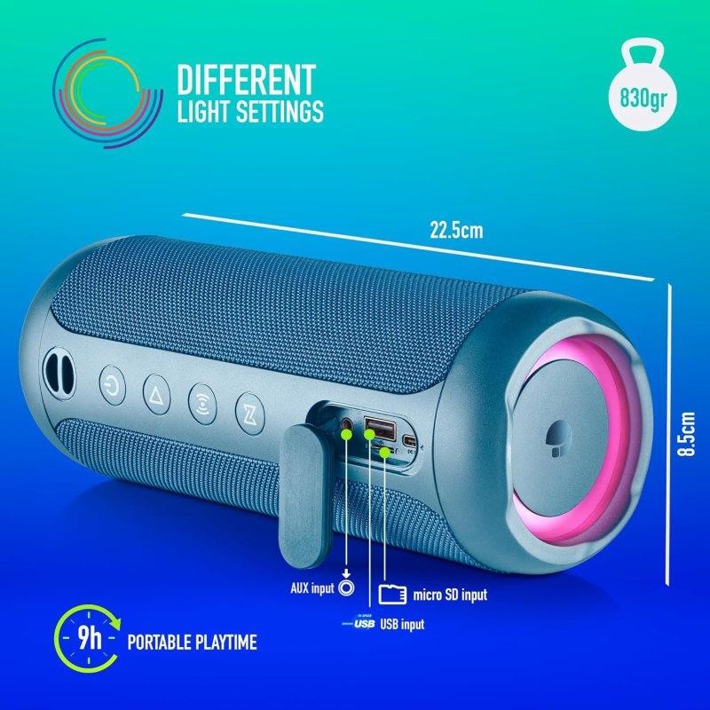 Altavoces Ngs Roller Furia 3 Rgb Portatil Waterproof 60w Ipx7/bt/usb Blue - Imagen 4