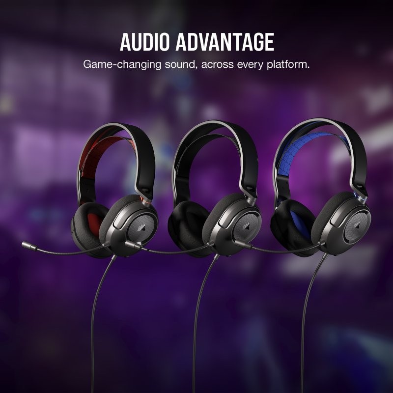 Auriculares + Microfono Corsair Hs35 Usb Gaming Headset Black - Imagen 2