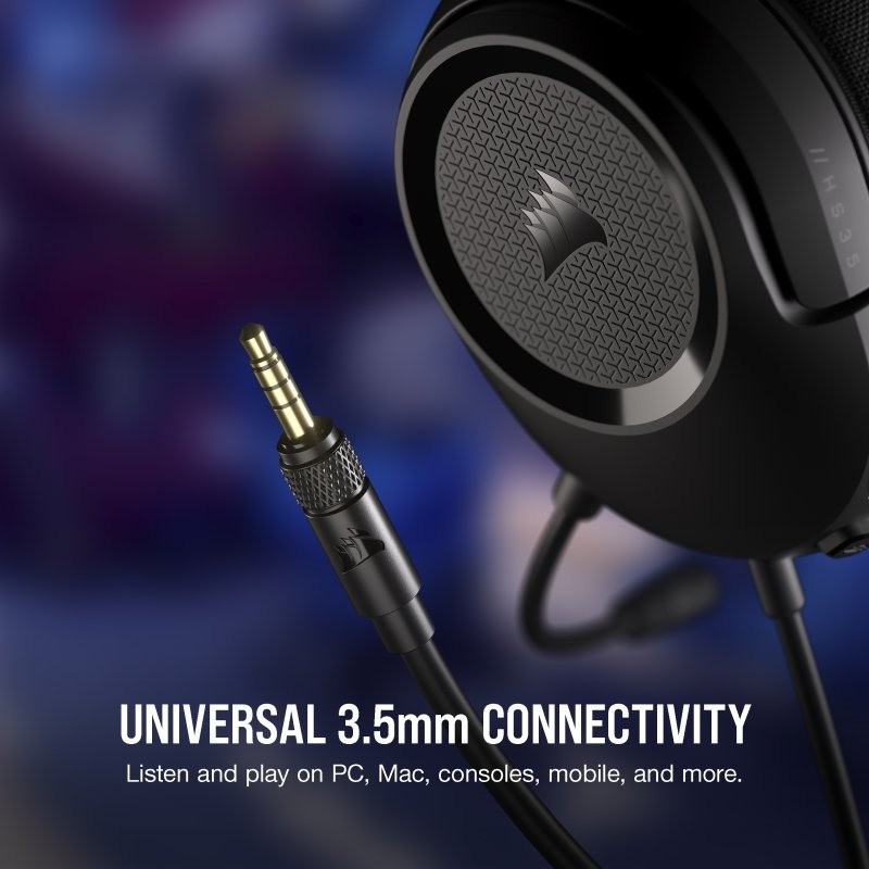 Auriculares + Microfono Corsair Hs35 Usb Gaming Headset Black - Imagen 3