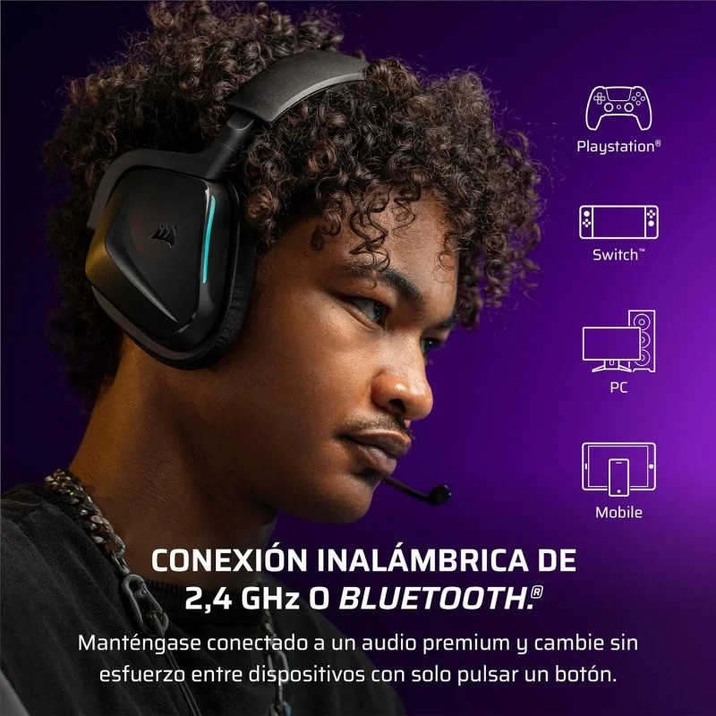 Auriculares + Microfono Corsair Void Wireless Gaming Headset Black - Imagen 4