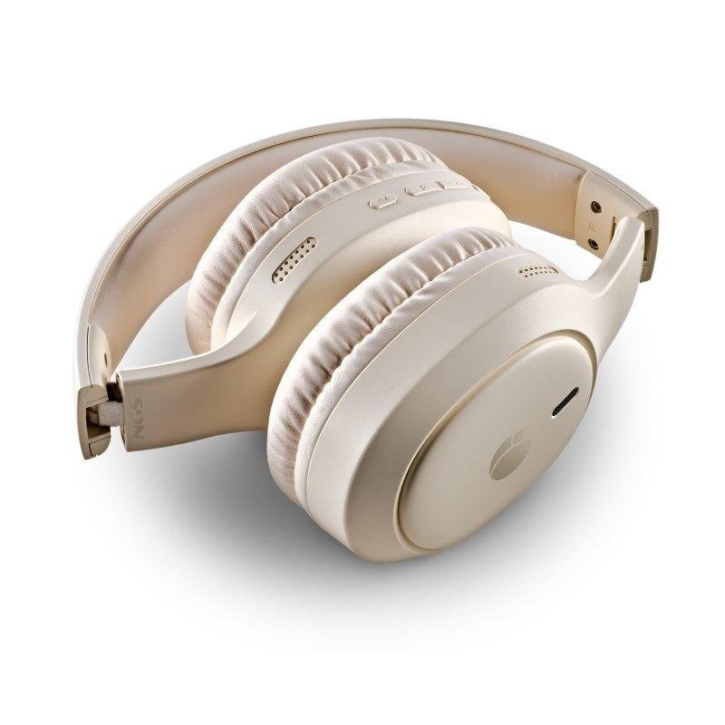 Auriculares Ngs Artica Tempest Wireless Bluetooth/microfono/jack Beige - Imagen 4