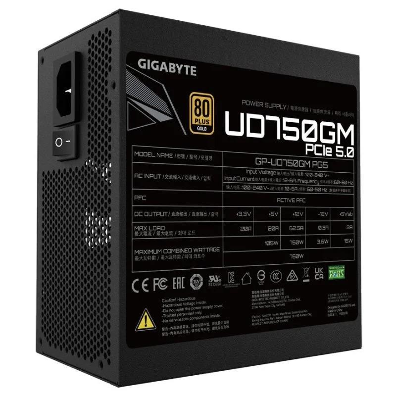Fuente De Alimentacion Gigabyte Ud 750w Pg5 80+ Modular Atx Gold - Imagen 3