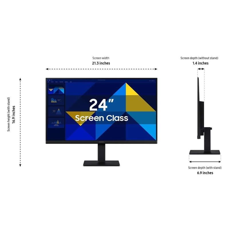 Monitor Samsung Essential S3 24 Ips 100hz Vga Hdmi Black - Imagen 5