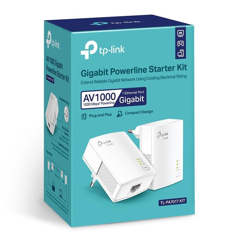 Powerline Tp-link Tl-pa7017kit Ethernet 2uds 1gb - Imagen 3