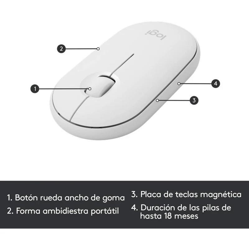 Teclado + Raton Logitech Mk470 Slim Wireless Silent White - Imagen 2