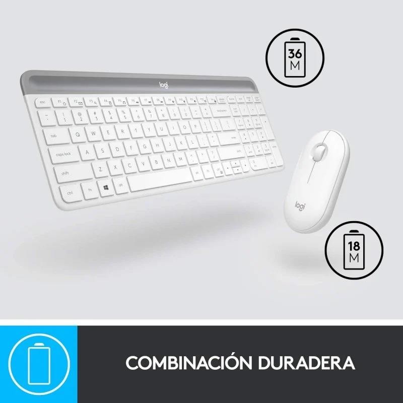 Teclado + Raton Logitech Mk470 Slim Wireless Silent White - Imagen 5