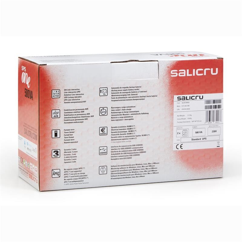 Ups Salicru 500va Serie One Iec - Imagen 3