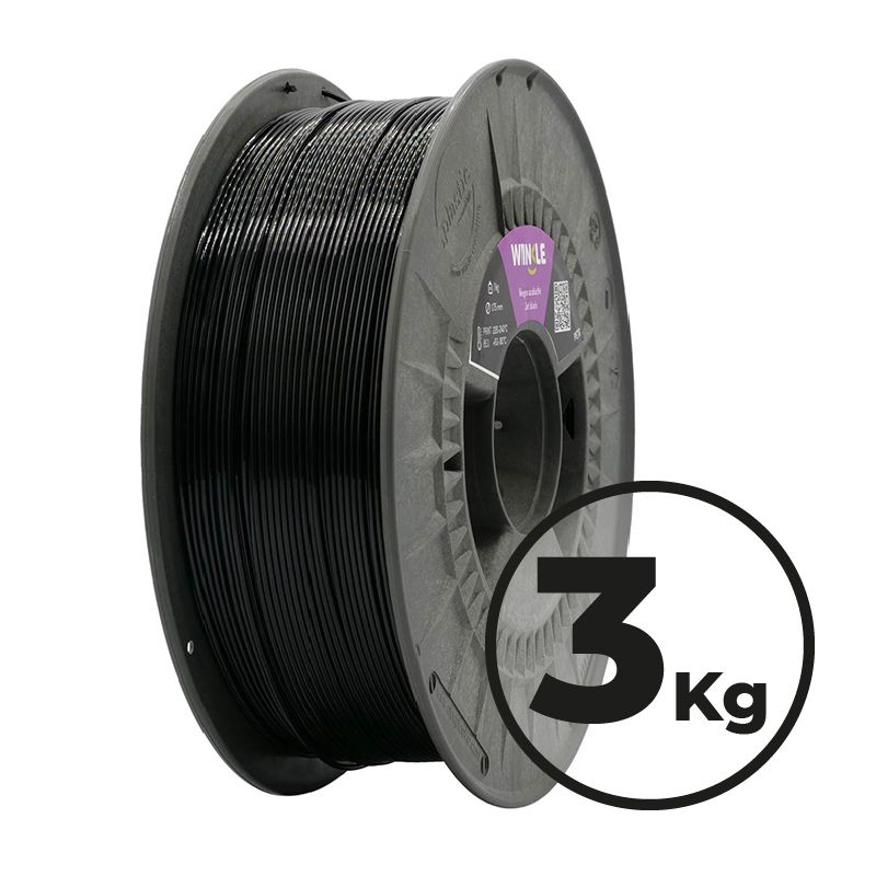 WINKLE FILAMENTO NEGRO AZABACHE PLA-HD 1.75MM 3 KG