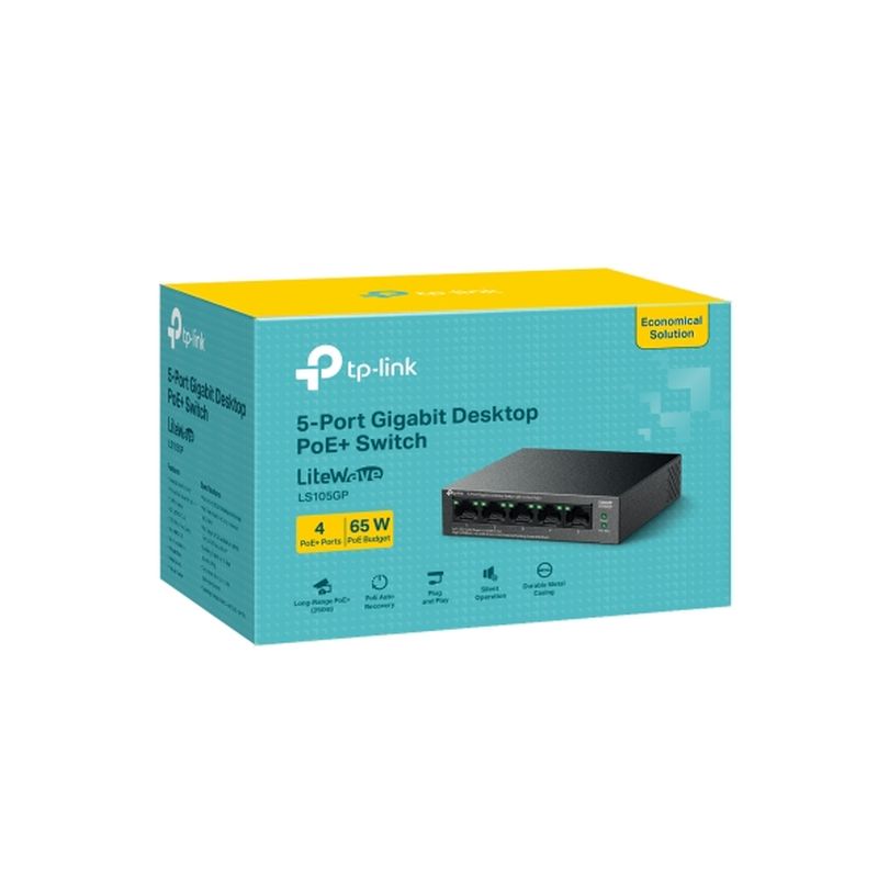 TP-LINK SWITCH LS105GP GIGABIT DE SOBREMESA 5 PUERTOS
