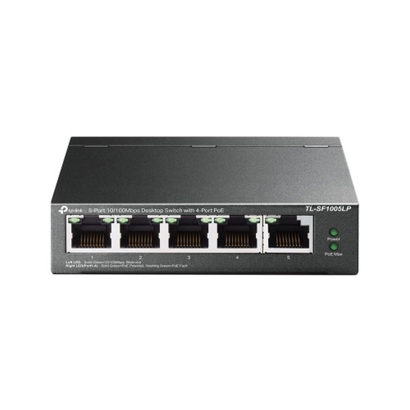 TP-LINK SWITCH DE 5 PUERTOS 10/100 4P POE (41W) SF1005LP