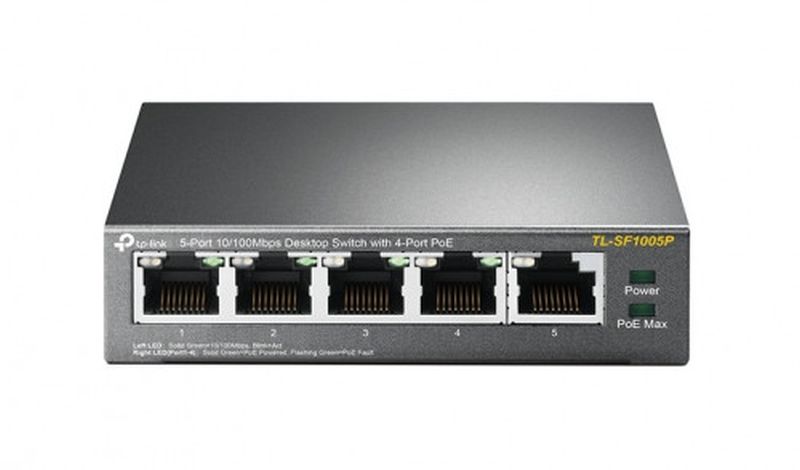 TP-LINK SWITCH DE 5 PUERTOS 10/100 4P POE (58W) SF1005P