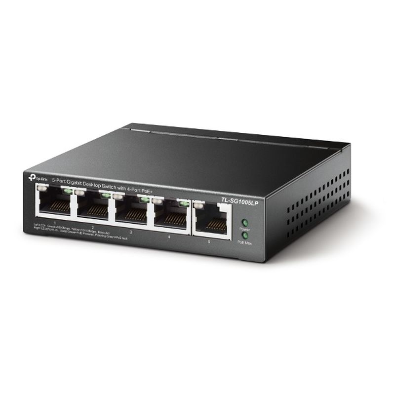 TP-LINK SWITCH DE 5 PUERTOS 10/100/1000 4 PUERTOS POE+ METALICO SG1005LP