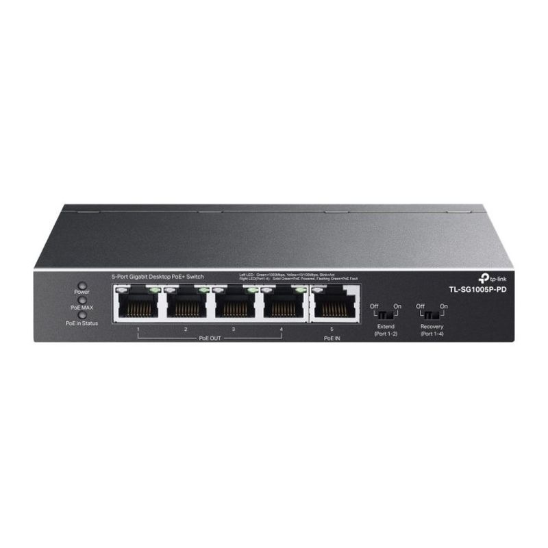 TP-LINK SWITCH DE ESCRITORIO NO GESTIONABLE SG1005P-PD 1P GIGA POE ++ 10/100/1000 5 PUERTOS
