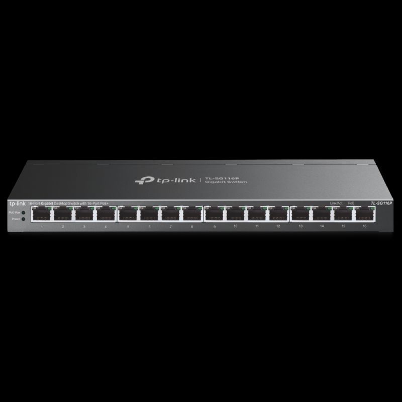 TP-LINK SWITCH TL-SG116P 16 PUERTOS RJ45 DE 10/100/1000 MBPS
