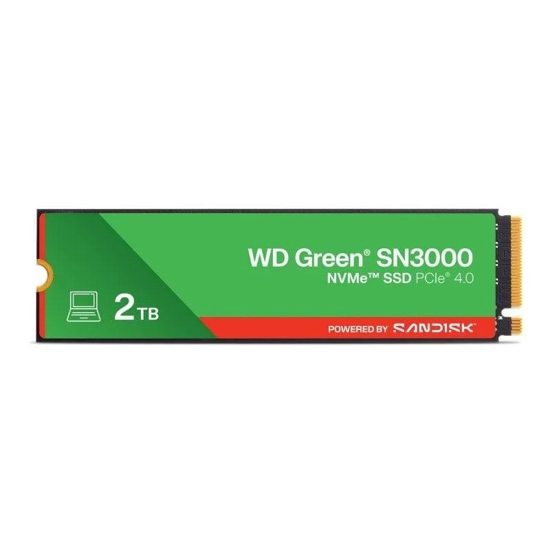 DISCO DURO SSD WESTERN DIGITAL GREEN SN3000 2TB NVME M2 2280 PCIE GEN4