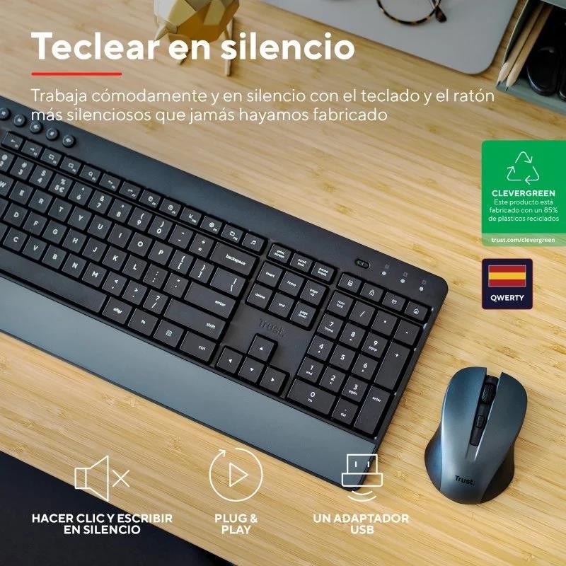 Teclado + Raton Trust Trezo Wireless Black Eco - Imagen 5