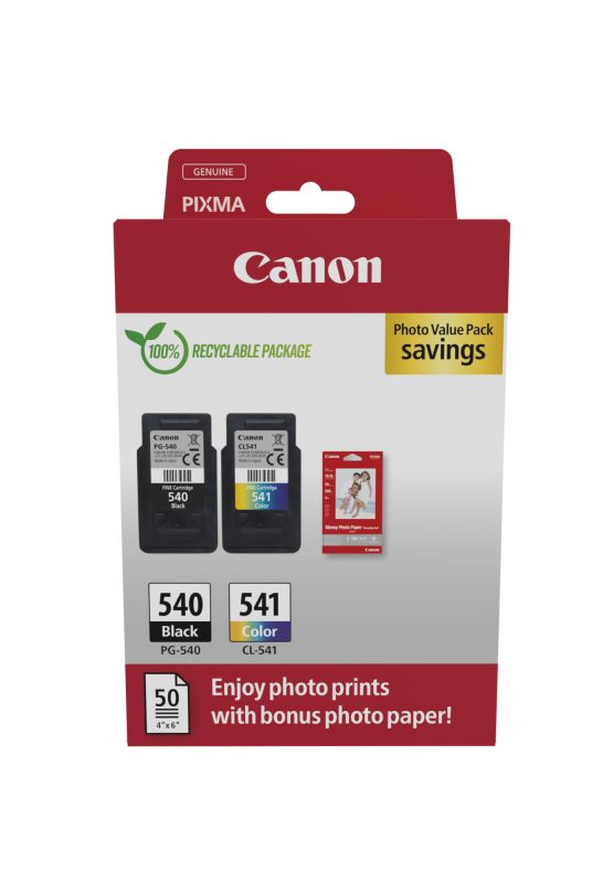 CANON CARTUCHO TINTA PG-540 + CL-541 + 50H PAPEL FOTOGRAFICO