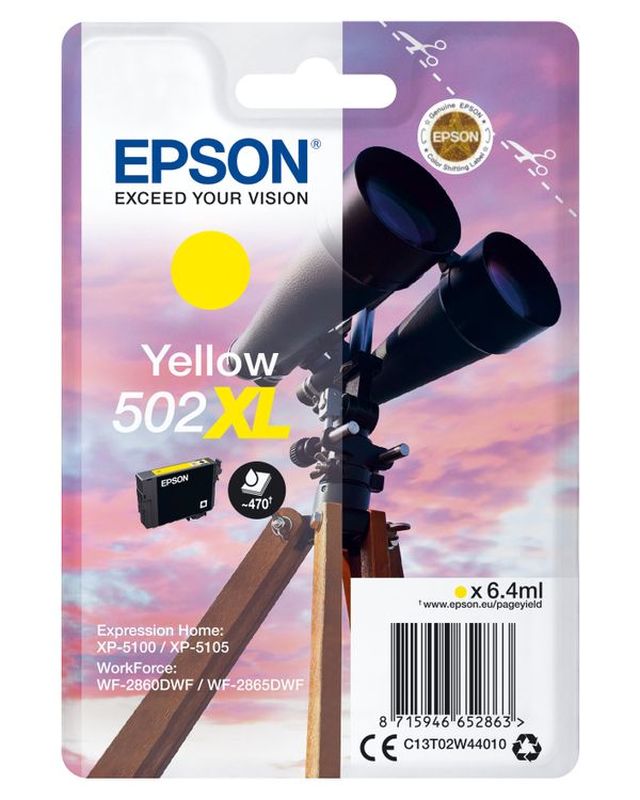 EPSON CARTUCHO TINTA T02W4 AMARILLO Nº 502XL