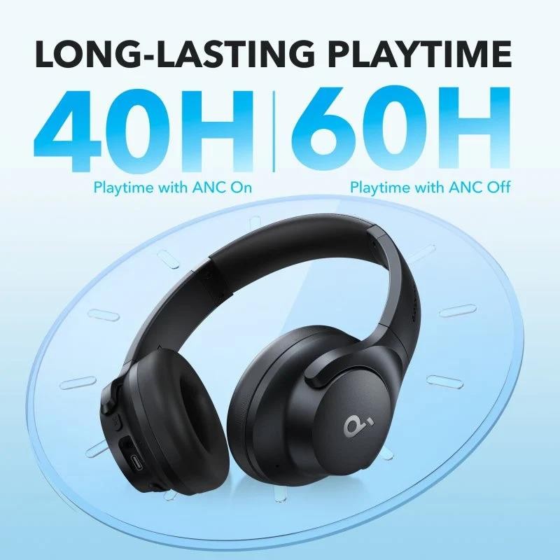 Auriculares Anker Soundcore Q20i Wireless Bluetooth Usb-c Black - Imagen 4