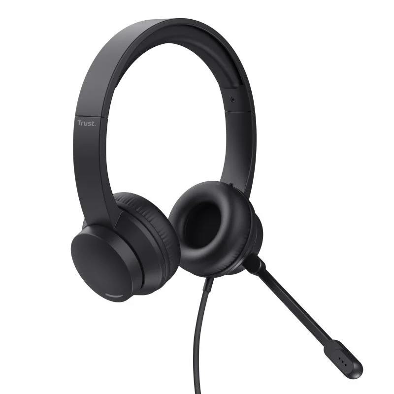 Auriculares + Microfono Trust Hs-201 Headset Usb Black - Imagen 2