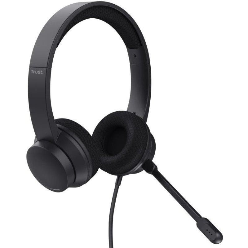 Auriculares + Microfono Trust Hs-260 Headset Enc Usb-a/usb-c Black - Imagen 2