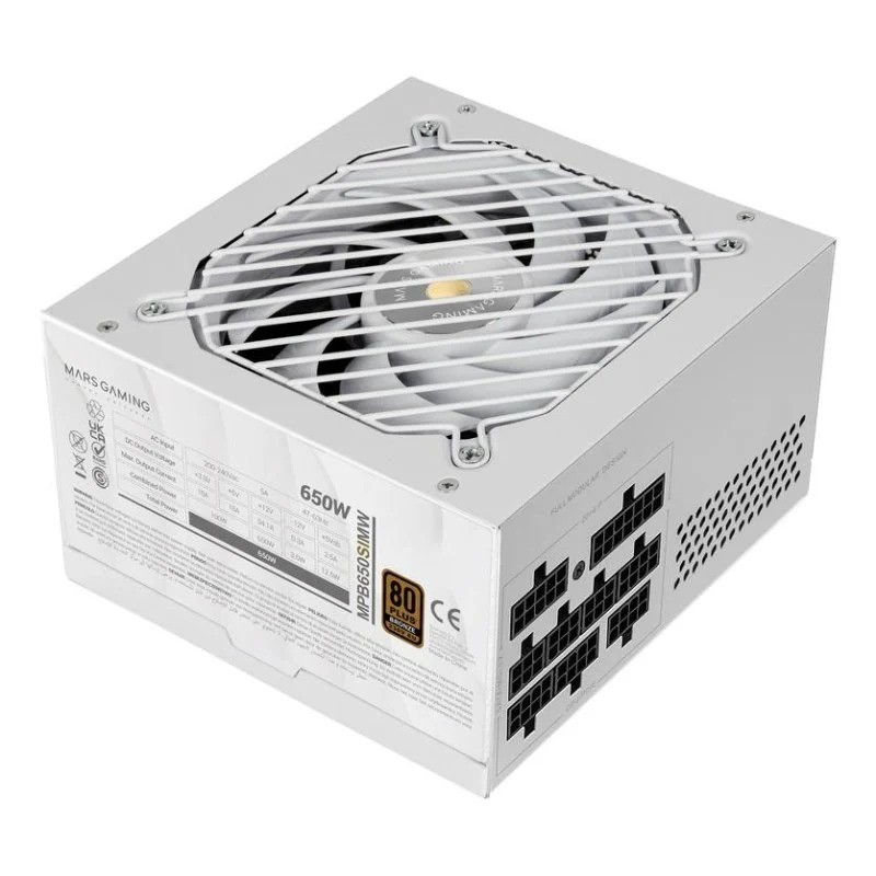 FUENTE DE ALIMENTACION MARS GAMING 650W 80+BRONZE WHITE