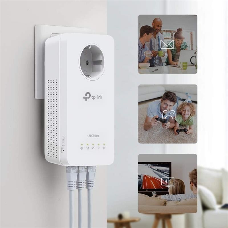 Powerline Tp-link Tl-wpa8631p Ethernet Av1300 + Enchufe - Imagen 4