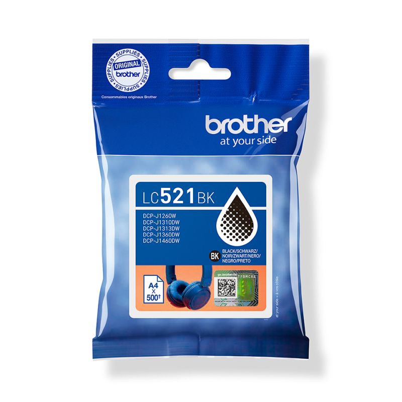 BROTHER CARTUCHO TINTA LC-521BK NEGRO
