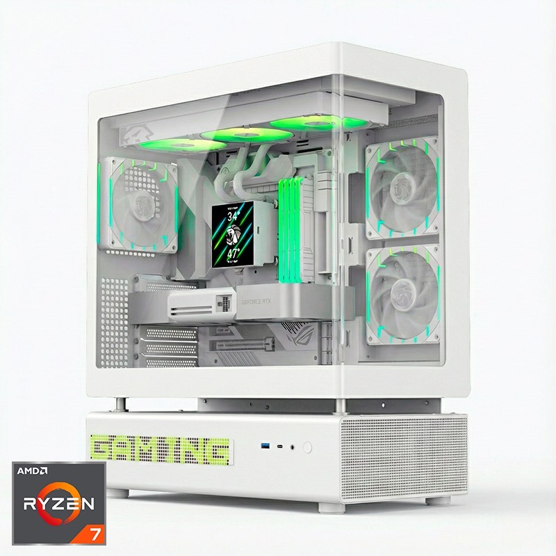 ORDENADOR GAMING N90 WHITE RGB R7 9800X3D/32GB DDR5/SSD2TB NVME/WIFI/R.LIQ/1050W